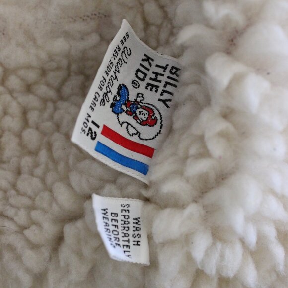 Vtg Billy The Kid Corduroy Vest Snap Front Faux Sherpa Lined Western Red 12 Mo - Picture 4 of 5